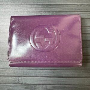 Gucci Purple Patent Leather Agenda Wallet